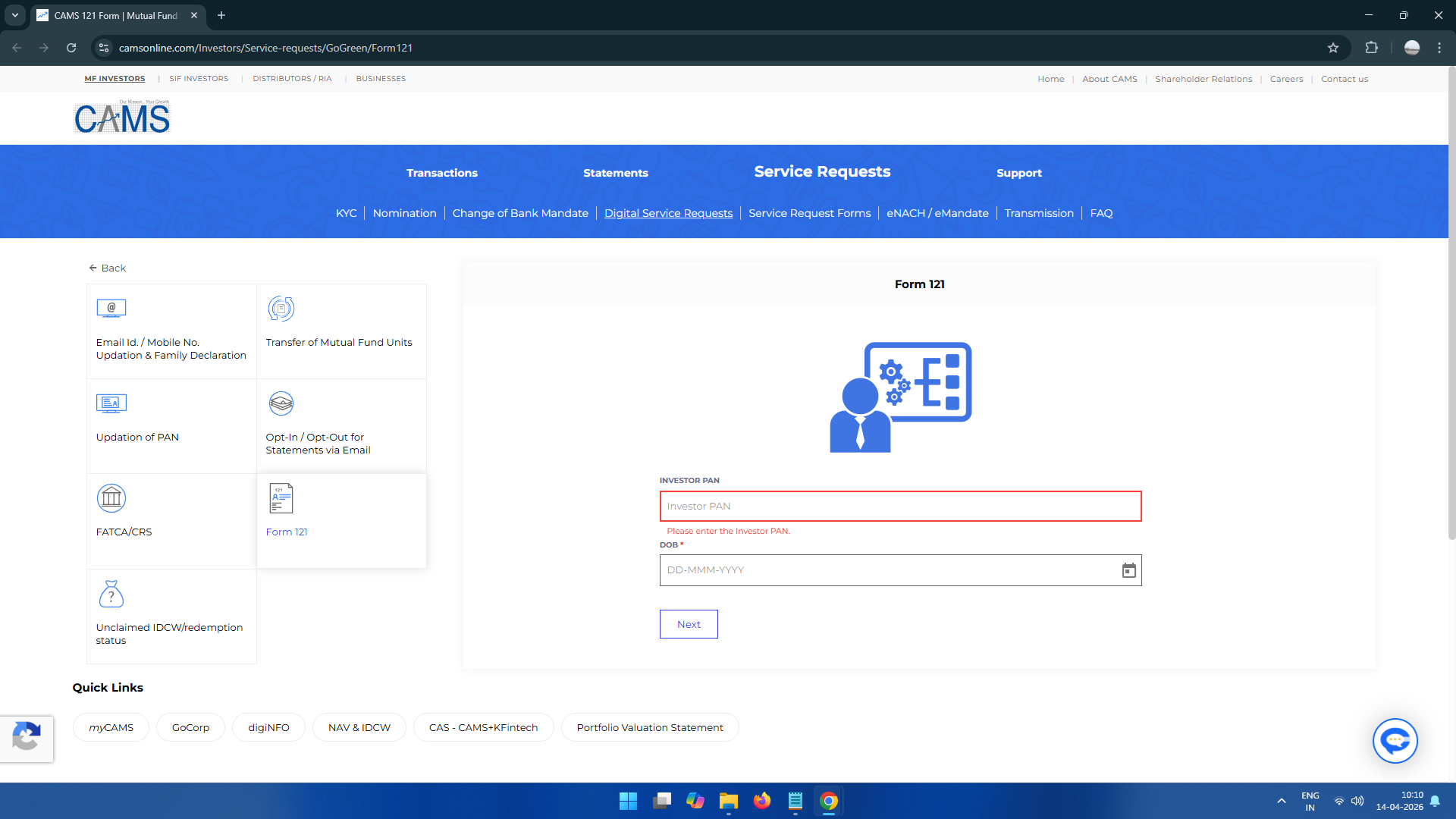 CAMS Online Submission from 121